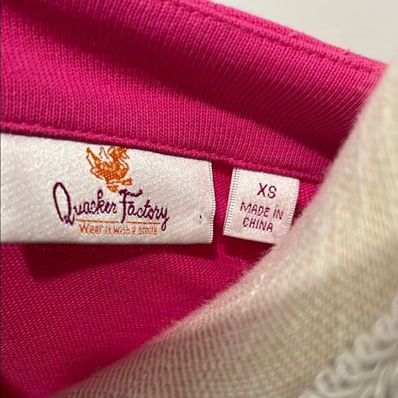 Quacker Factory Fuchsia Sweater Set  with Beaded Trim Runs Big - Picture 2 of 8